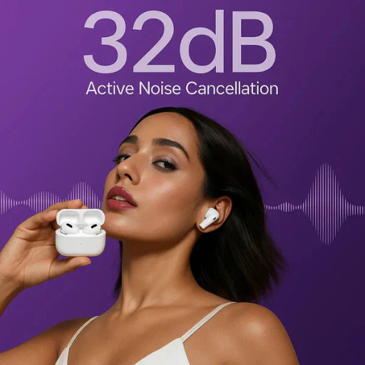 Premium Wireless Earbuds Pro: ANC, Spatial Audio & Wireless Charging