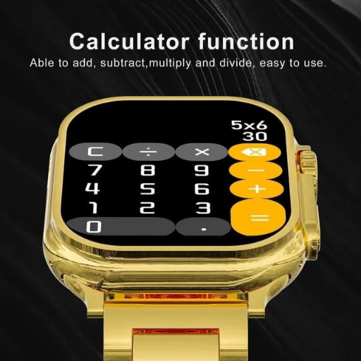 Premium Gold Finish Bluetooth Calling Smartwatch,HD Display Gold Smartwatch with Health Tracking & Metal StrapAction