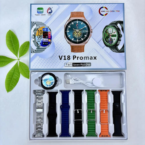 Stylish V18 Promax Bluetooth Calling Smartwatch for Men/Women